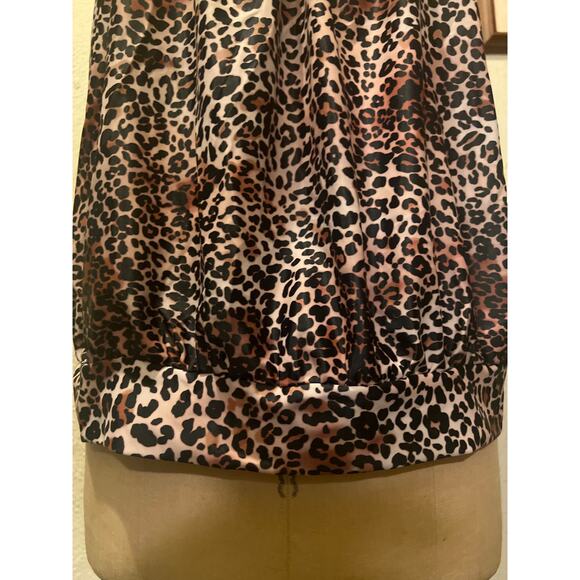 Yonique Leopard Blouson Adjustable Straps Swimsuit Tankini Top NWT Size 18W - Picture 5 of 10